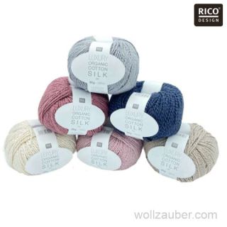 Rico Design Luxury Organic Cotton Silk dk – fil coton et soie, pelote de 50 g