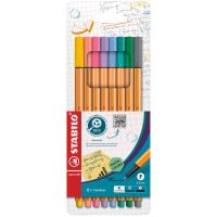 Fineliner STABILO point 88 8er Kartonetui Pastellfarben