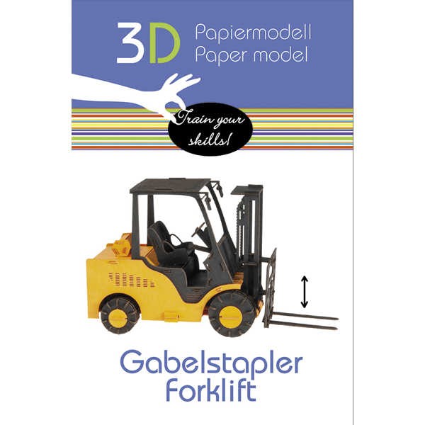 3D Papiermodell "Gabelstapler" zum zusammenbauen