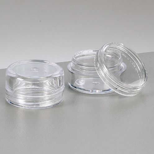 Kunststoffdose mit Schraubgewinde ø 3,0 cm x 1,7 cm glasklar, rund 10 Stk.