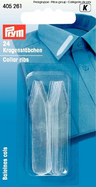 Kragenstäbchen Kunststoff 10x55mm transparent PRYM 405261 wollzauber.com