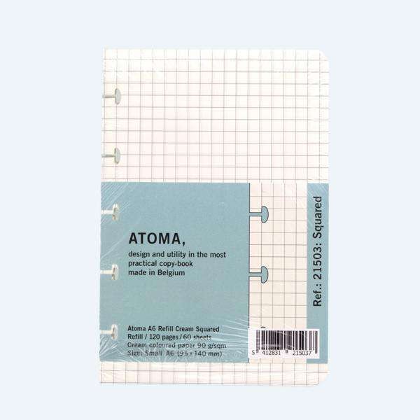 ATOMA REFILL DIN A6 90g/m² Cream Squared, kariert natur