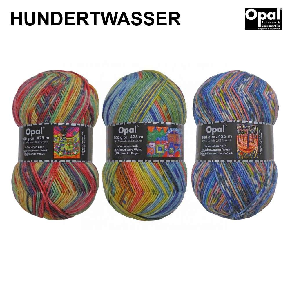 OPAL 4-fach Sockenwolle, Strumpfwolle "Hundertwasser" 100g