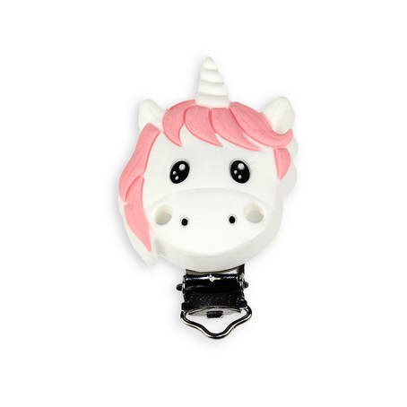 Schnullerclip Einhorn aus Silikon