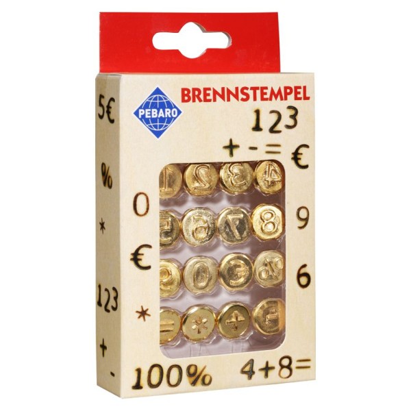 Brennstempel Zahlen + Zeichen 16-teilig, bastelkiste.lu