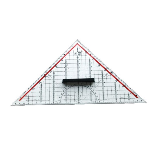 M+R Geodreieck Groß 32 cm, rot hinterlegt, abnehmbarer Griff