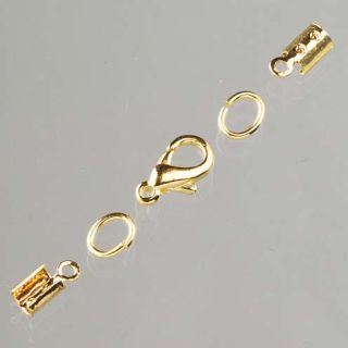 Verschluß für 2mm Lederriemen, goldfarbig