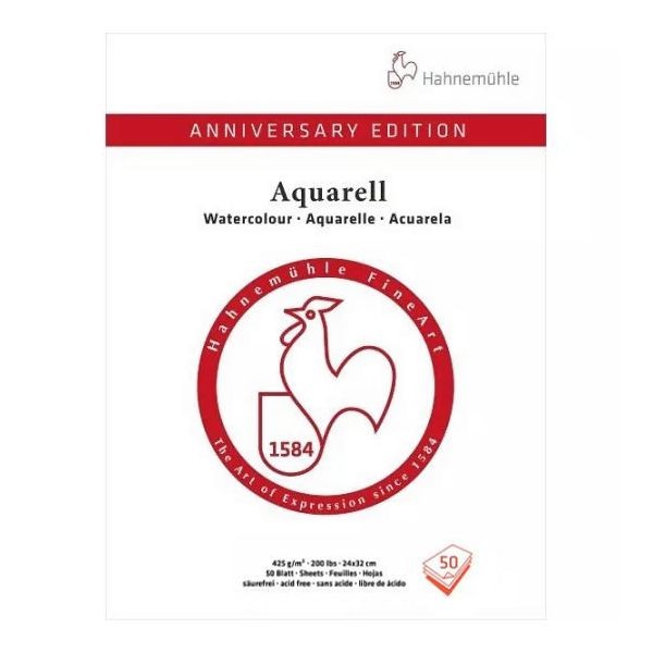 Hahnemühle Anniversary Edition Aquarell, 425g/m², 50 Blatt 24x32cm, bastelkiste.lu