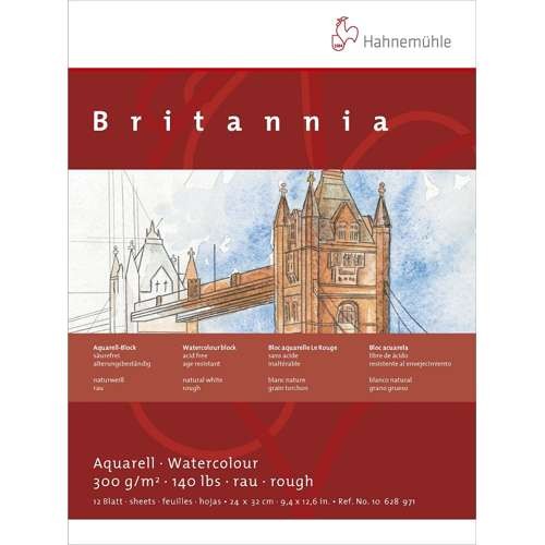 Hahnemühle Britannia Aquarellblock 300g/m², 24x32cm, 12 Blatt