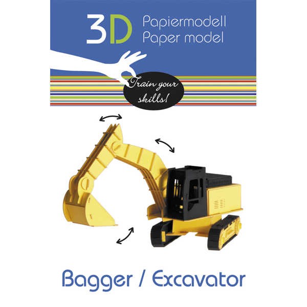 3D Papiermodell "Bagger" zum zusammenbauen