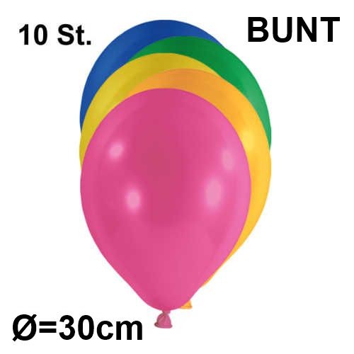 Luftballon Ø 30cm Farbe bunt gemischt, 10 Stück