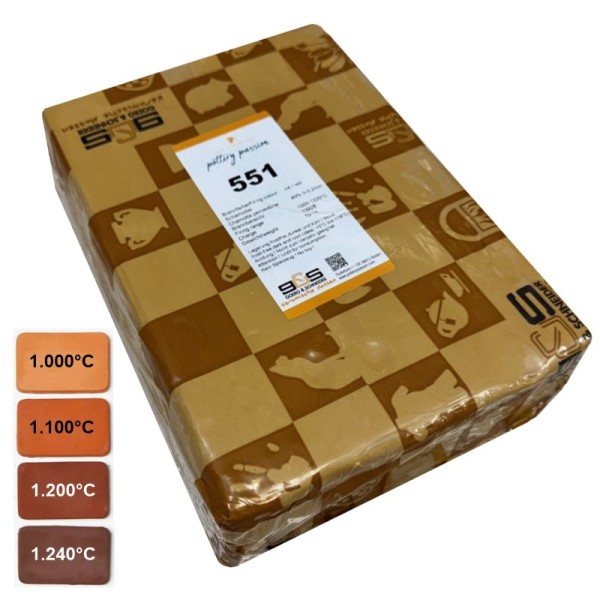 Lehm, Keramikmasse 551 ROT, 40% Schamotte, 0-0,2mm