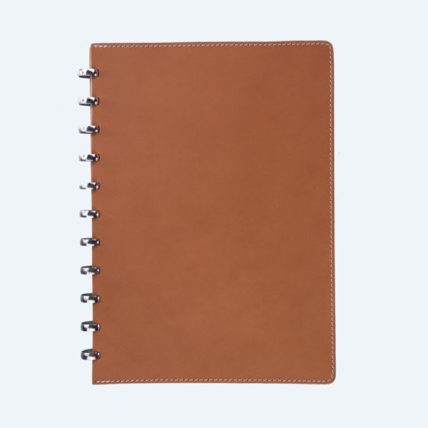 ATOMA Notebook Leder A5, DOTS, 144 Seiten, natur