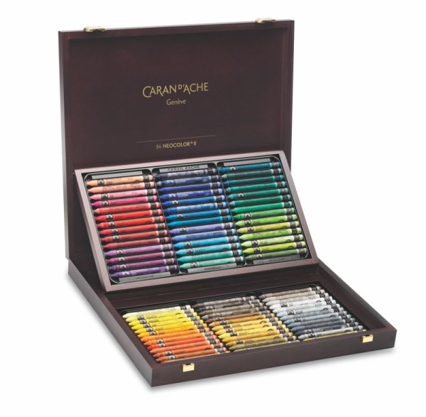 Neocolor II Aquarelle 84 Farben im Holzkoffer