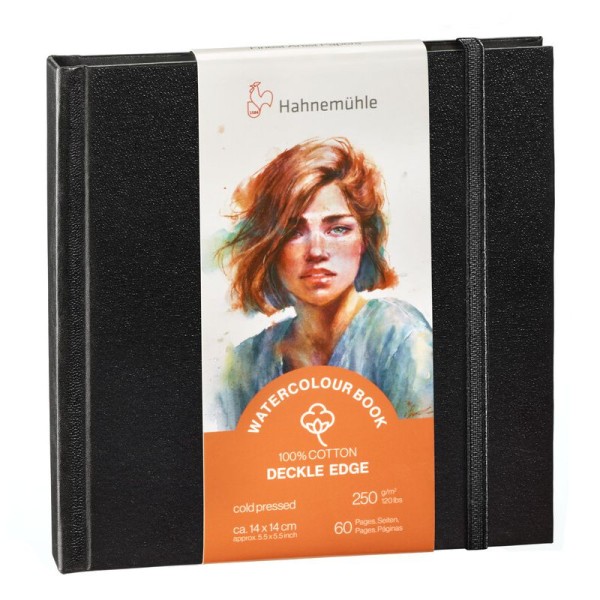 Deckle Edge, handgerissem Rand, Watercolour Book, 250g/m², 153x205mm