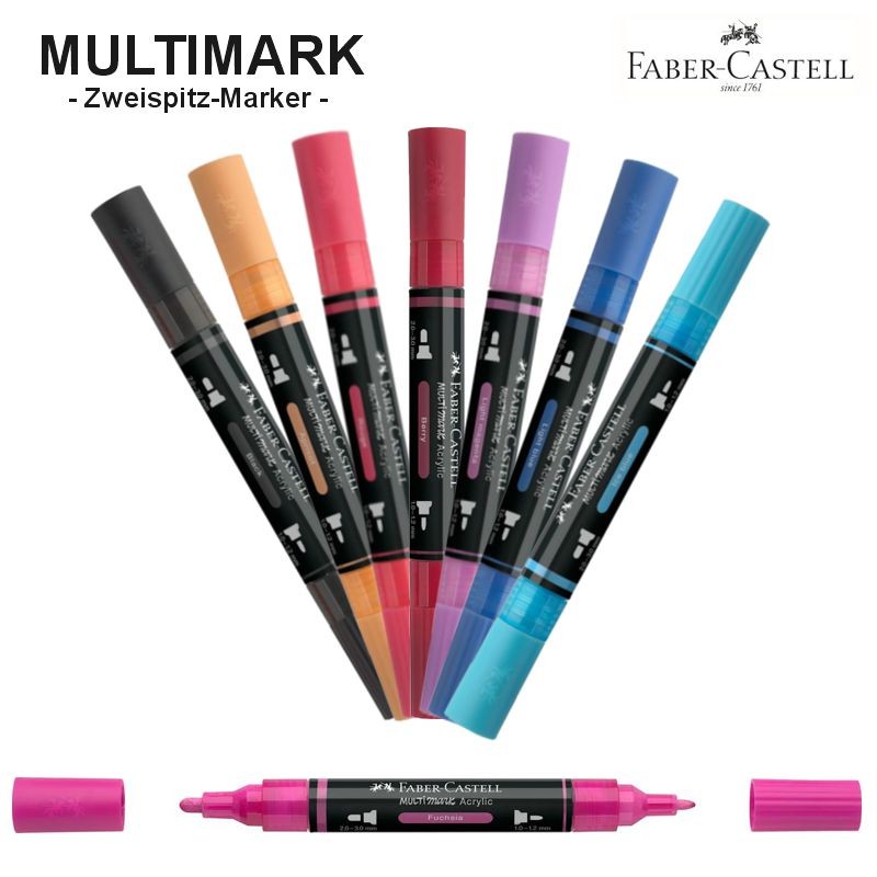 Zweispitz-Marker, Acrylic Marker Multimark, 2-Spitzen Marker, bastelkiste.lu, Marker mit zwei Spitzen