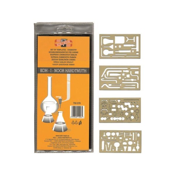 Zeichenschablone CHEMIE, 4-teilig, bastelkiste.lu