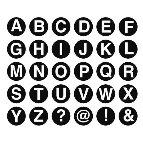 Holzbuchstabenstempel, Groß- & Kleinbuchstaben 1x1cm