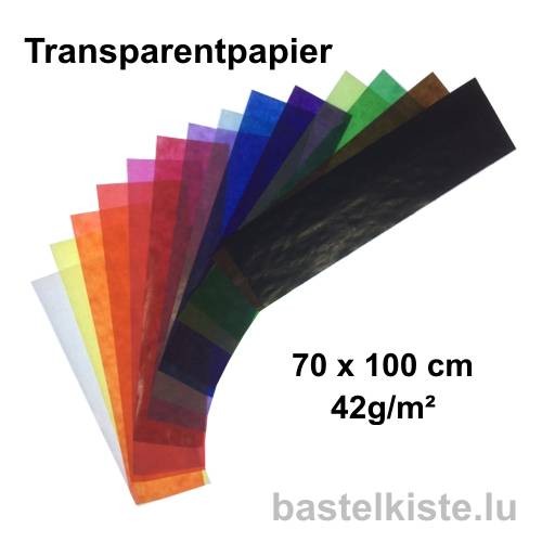25 Blatt Transparentpapier (Drachenpapier) Bogen 70 x 100 cm, 42g/m²