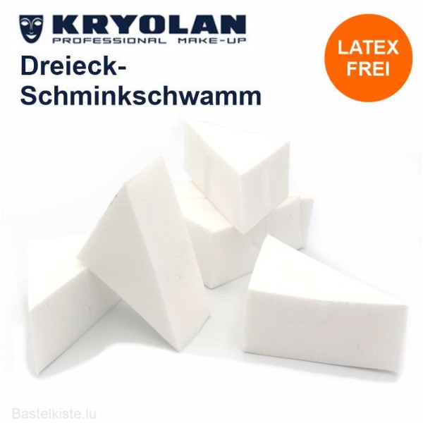 Dreieck-Schminkschwamm latexfrei weiß, 6 Stück