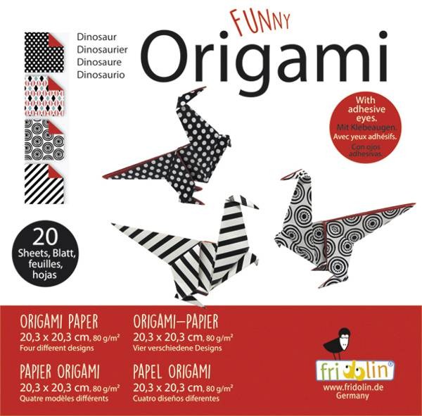 Origami Faltblätter 80g/m² 20,3x20,3cm - 20 Blatt "Dinosaurier"