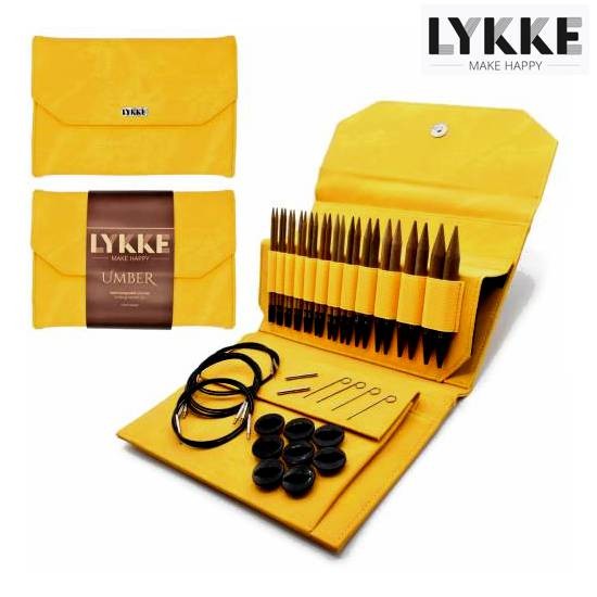 LYKKE Rundstricknadel-Set UMBER gelb 5-inch Nadel