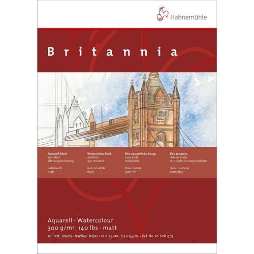 Hahnemühle Britannia Aquarellblock 300g/m², 30x40cm, 12 Blatt