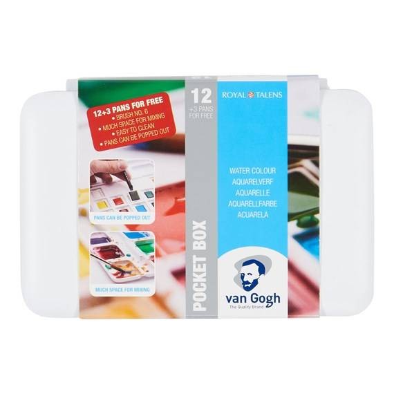 Aquarellfarben Set van Gogh Pocket Box 12er Basic-Farben