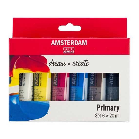 AMSTERDAM Primär-Set, Primary Acrylic 6 x 20ml