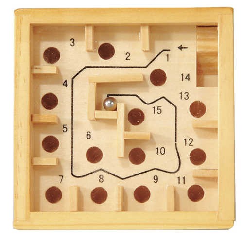 Mini Labyrinth Kugelspiel 9 x 9 x 2,5 cm