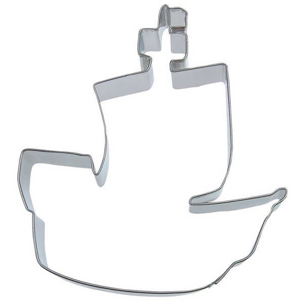 Präge-Ausstechform Piratenschiff 10 cm aus Edelstahl