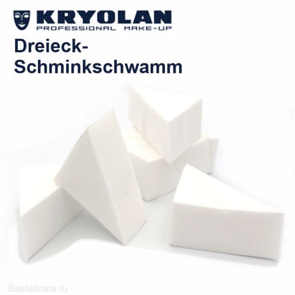 Dreieck-Schminkschwamm latexfrei weiß, 6 Stück