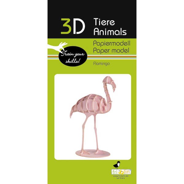 3D Papiermodell "Flamingo" zum zusammenbauen