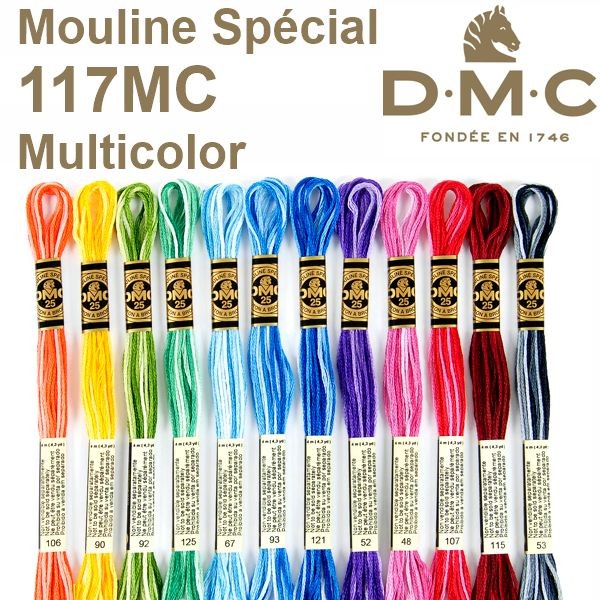 Stickgarn DMC Mouline Spécial 117MC Multicolor, 8m