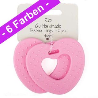 Beissring Herz, Babypink, 2 Stk.