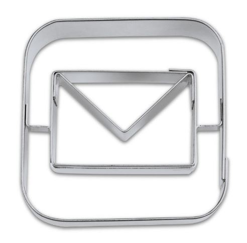 Präge-Ausstechform Email App 5 cm aus Edelstahl