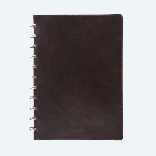 ATOMA Notebook Leder A5, DOTS, 144 Seiten, braun