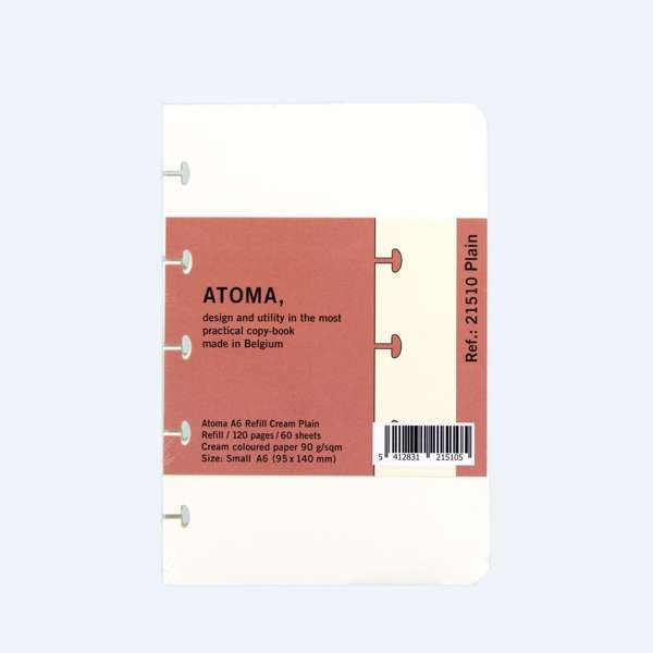 ATOMA REFILL DIN A6 90g/m² Cream Plain, blanko natur