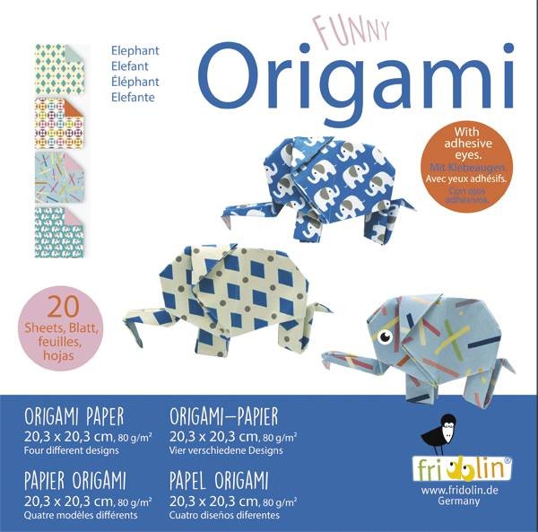 Origami Faltblätter 80g/m² 20,3x20,3cm - 20 Blatt "Elefant"