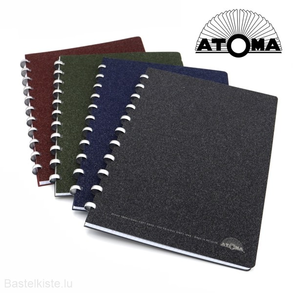 ATOMA Velvet Touch Notebook A4, kariert 5x5 mm LODEN