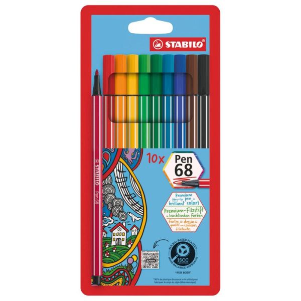 STABILO Pen 68 10er-Set, Grundfarben