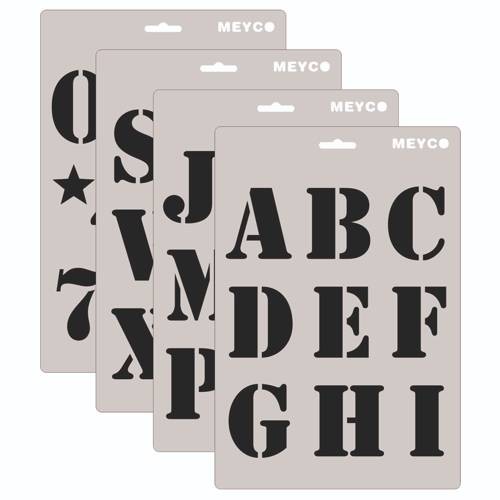 Buchstaben u. Zahlen Schablone "ABC", 60 mm 4-tlg.
