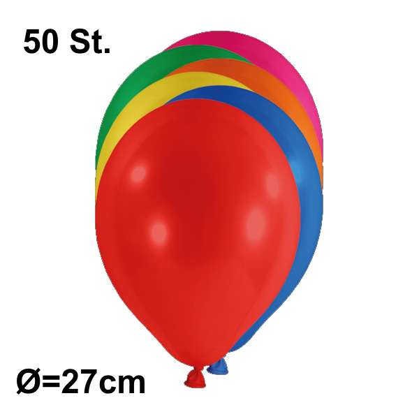 Luftballon Ø 27cm Farbe bunt sortiert, 50 Stück