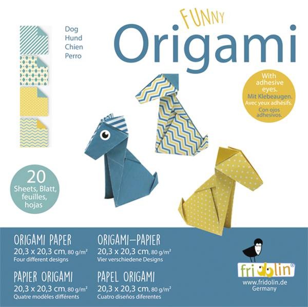 Origami Faltblätter 80g/m² 20,3x20,3cm - 20 Blatt "Hund"