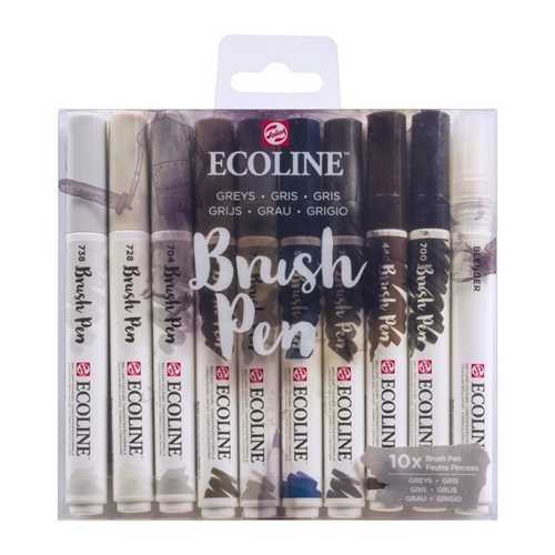 ECOLINE Brush Pen 10er Set, GRAUTÖNE