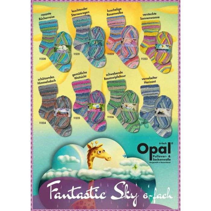 OPAL 6-fach Sockenwolle, Strumpfwolle &quot;Fantastic Sky&quot; 150g