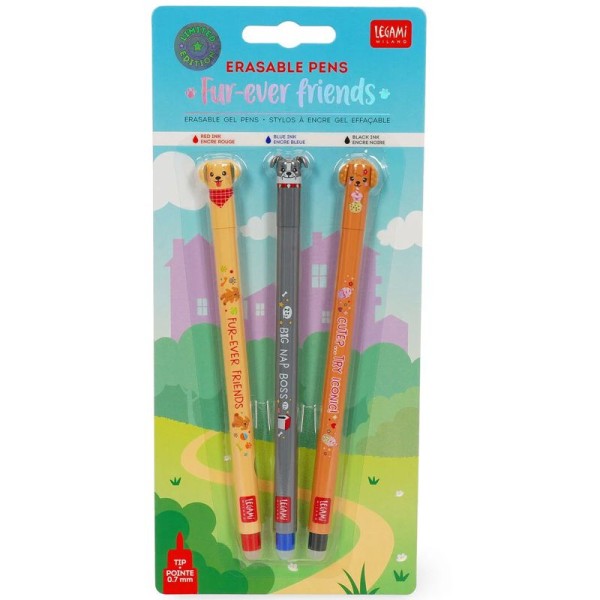 LEGAMI Erasable Pens 3er Set "Fur-ever friends", bastelkiste.lu