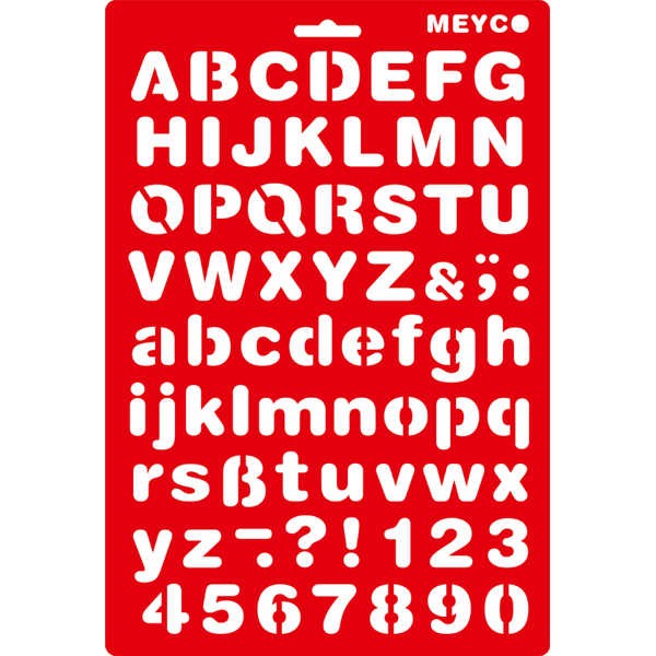 Buchstaben u. Zahlen Schablone "ABC", 22 mm Druckschrift