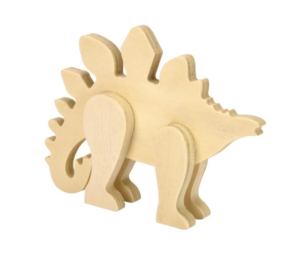 Kleiner DINO "Stegosaurus" aus Holz 16 x 2,7 x 11,5 cm