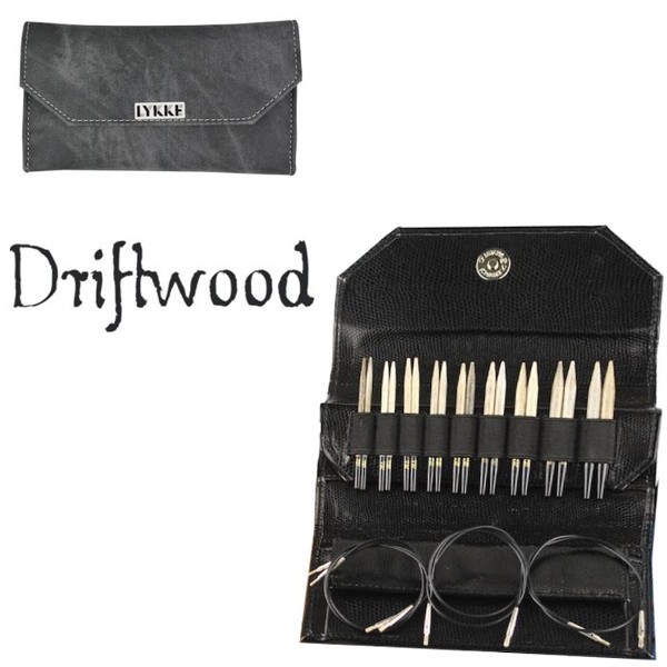 LYKKE Rundstrick-Set Driftwood 3,5-inch Nadeln Stricknadel Holzstricknadeln